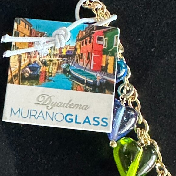 Dyadema Murano | Glass Heart Venetian Bronze Necklace Handcrafted Made in Italy - Picture 4 of 6